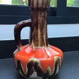 Flamed ceramic pitcher, Baudin, 70s
