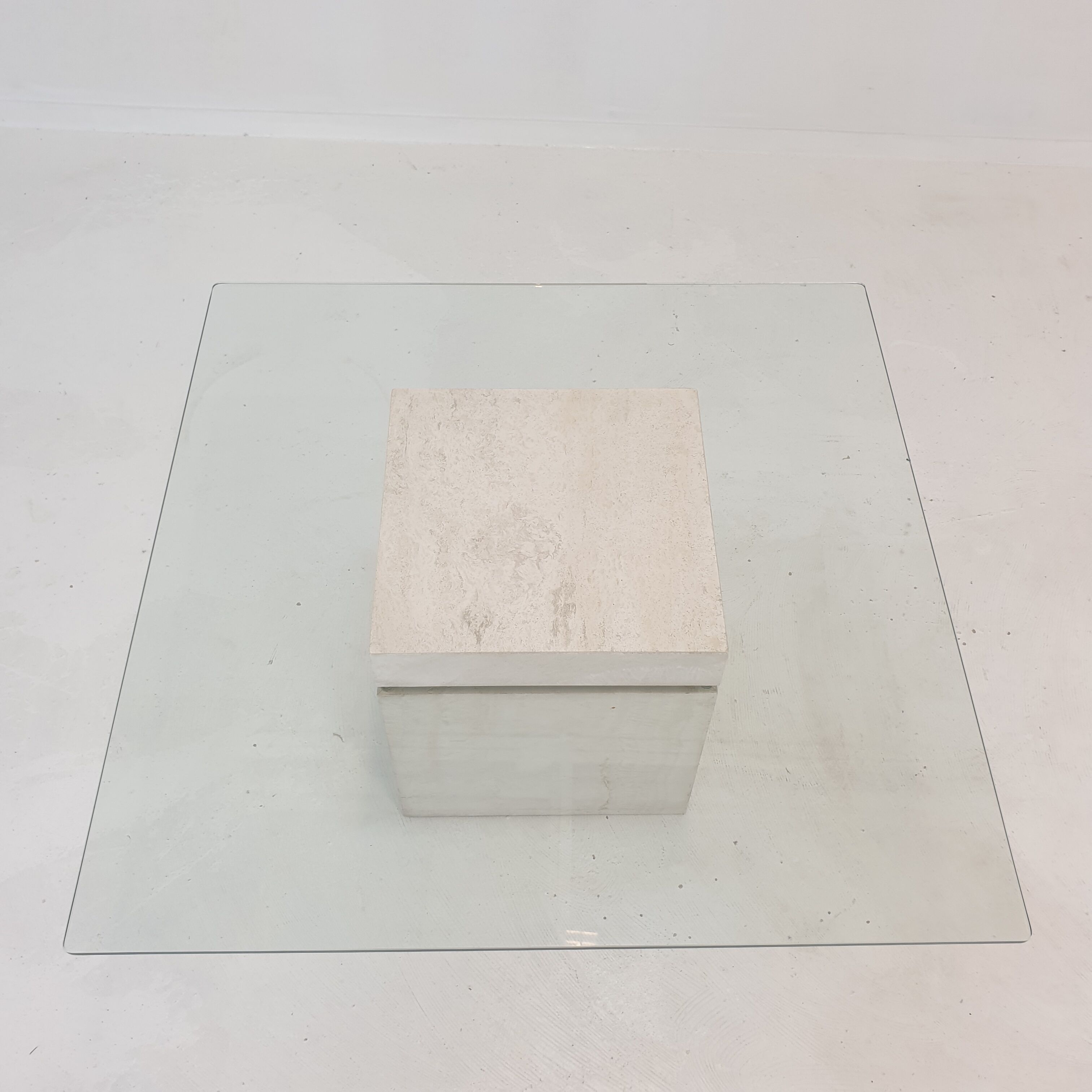 Italian travertine coffee table 1980s