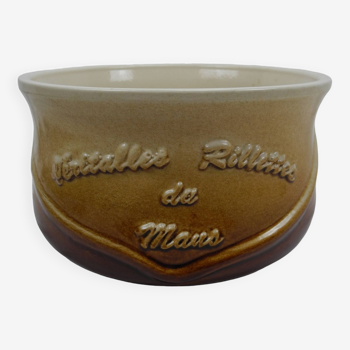 old ceramic pot real rillettes from Le Mans
