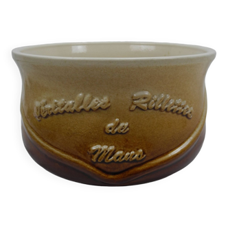 old ceramic pot real rillettes from Le Mans