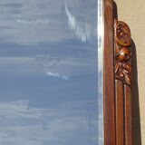 Art Deco mirror in walnut frame 126/88cm