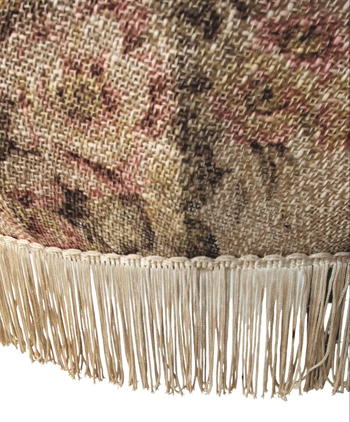 Vintage fringed pagoda lampshade