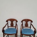 Pair of directorial style armchairs with sticks