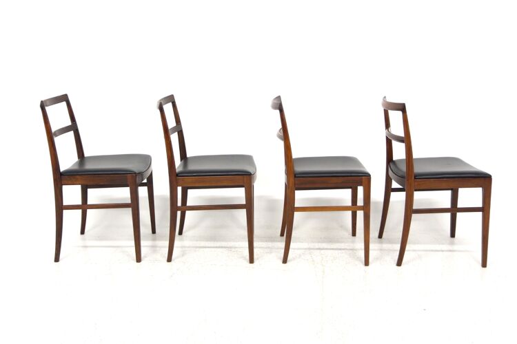 Set de 4 chaises scandinave en cuir, Arne Vodder, PV Vamo Sønderborg, Danemark, 1960