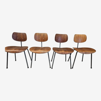 Set of 4 vintage chairs se 68 by Egon Eiermann for wilde+spieth 1950
