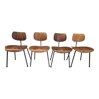 Set of 4 vintage chairs se 68 by Egon Eiermann for wilde+spieth 1950