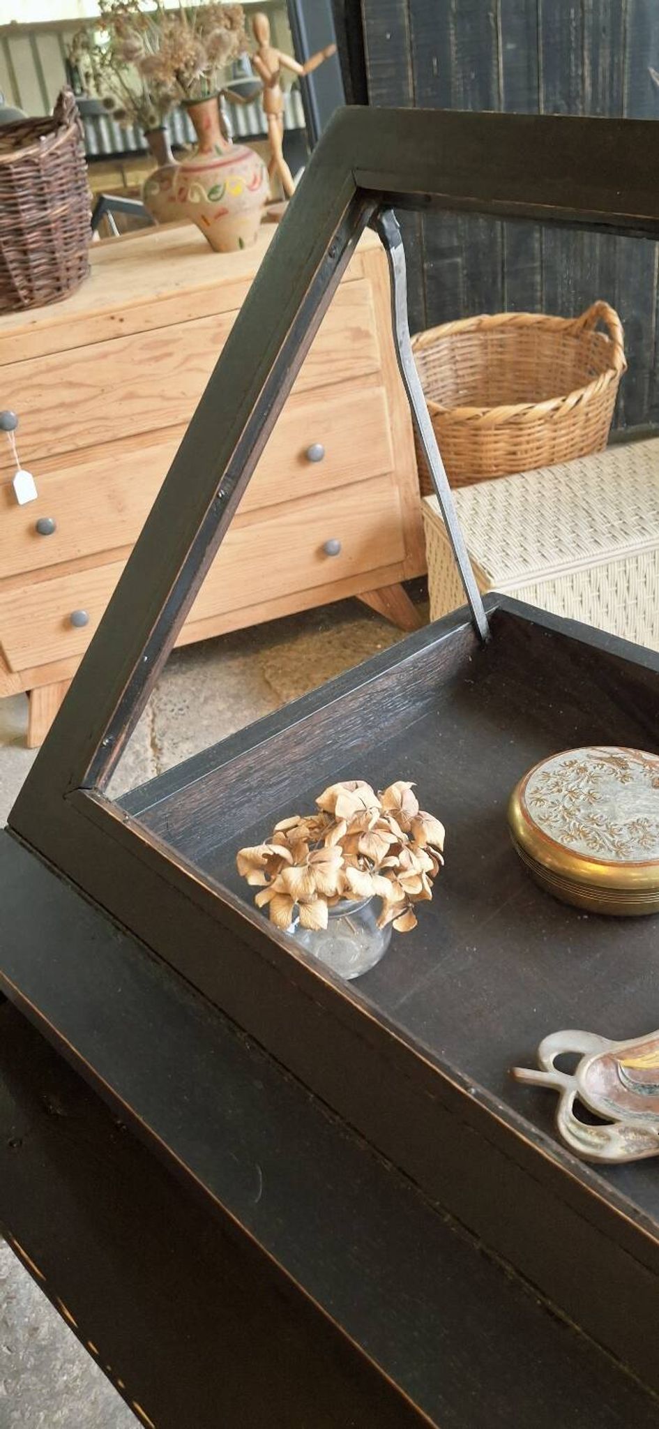 Antique display cabinet on legs