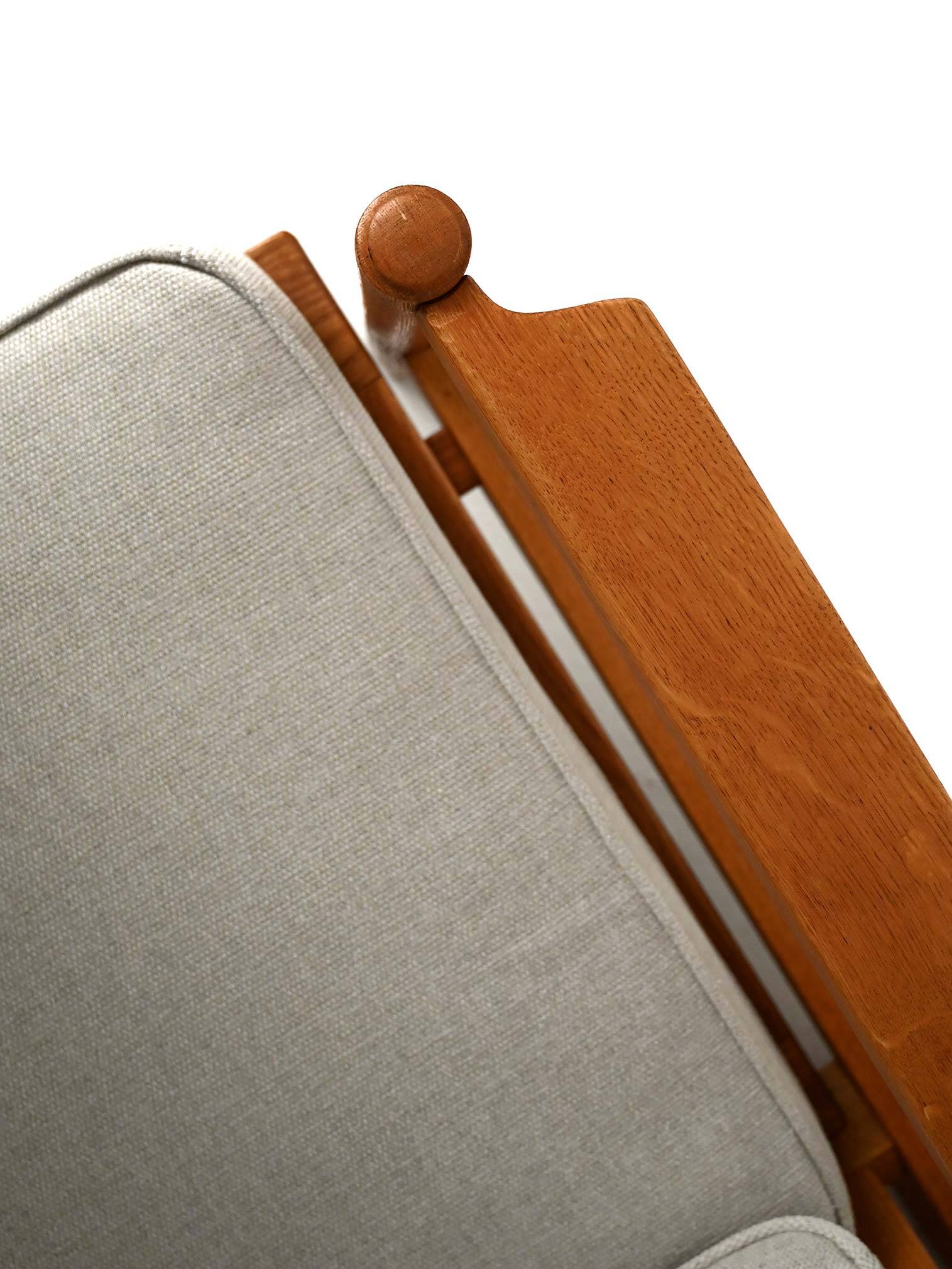 Scandinavian solid oak three-seater sofa, 1950s/60s