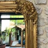 Louis-Philippe mirror gilded with gold leaf, mercury glass, 97.5cm