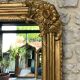 Louis-Philippe mirror gilded with gold leaf, mercury glass, 97.5cm