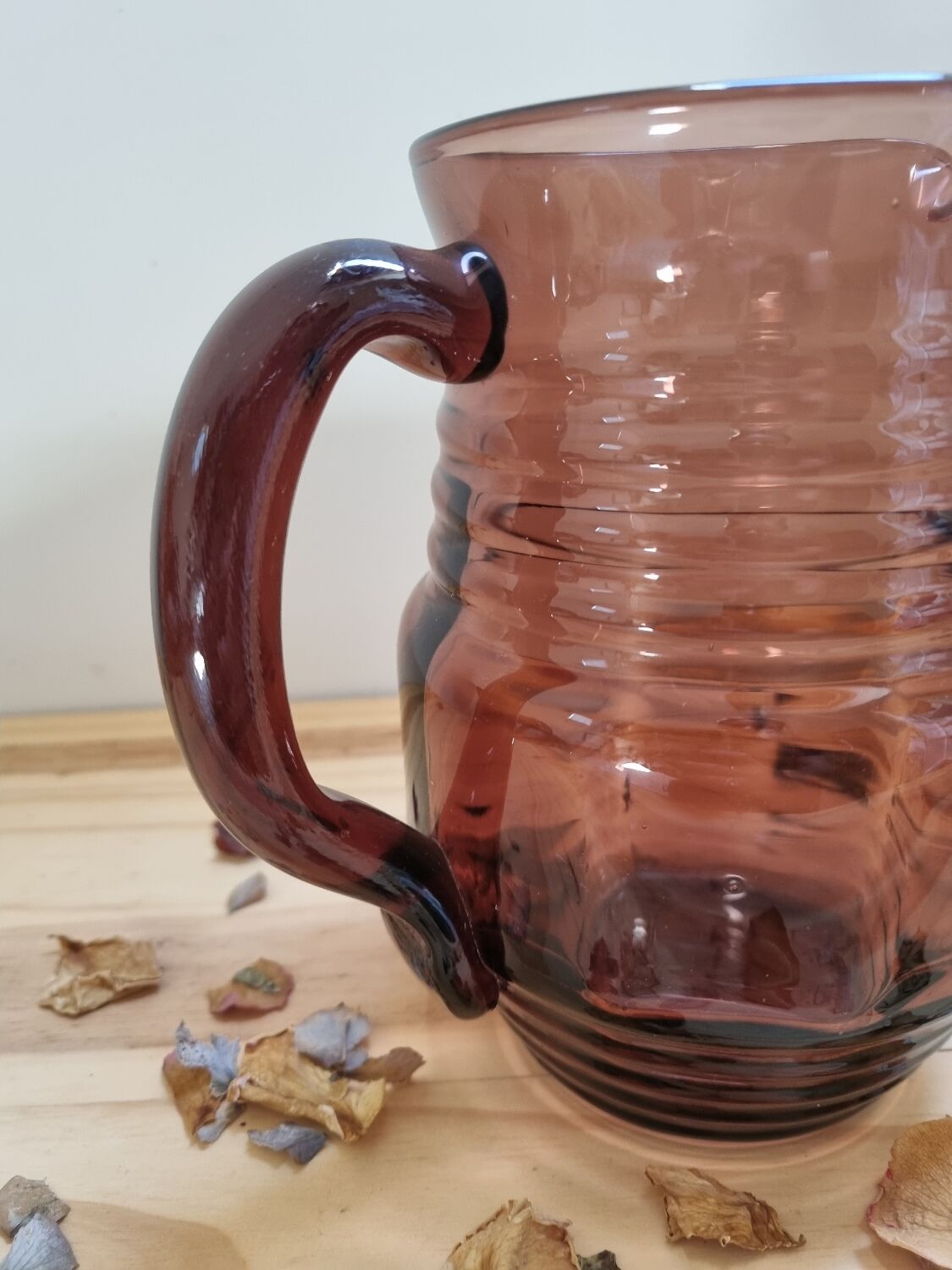 Vintage green blown carafe