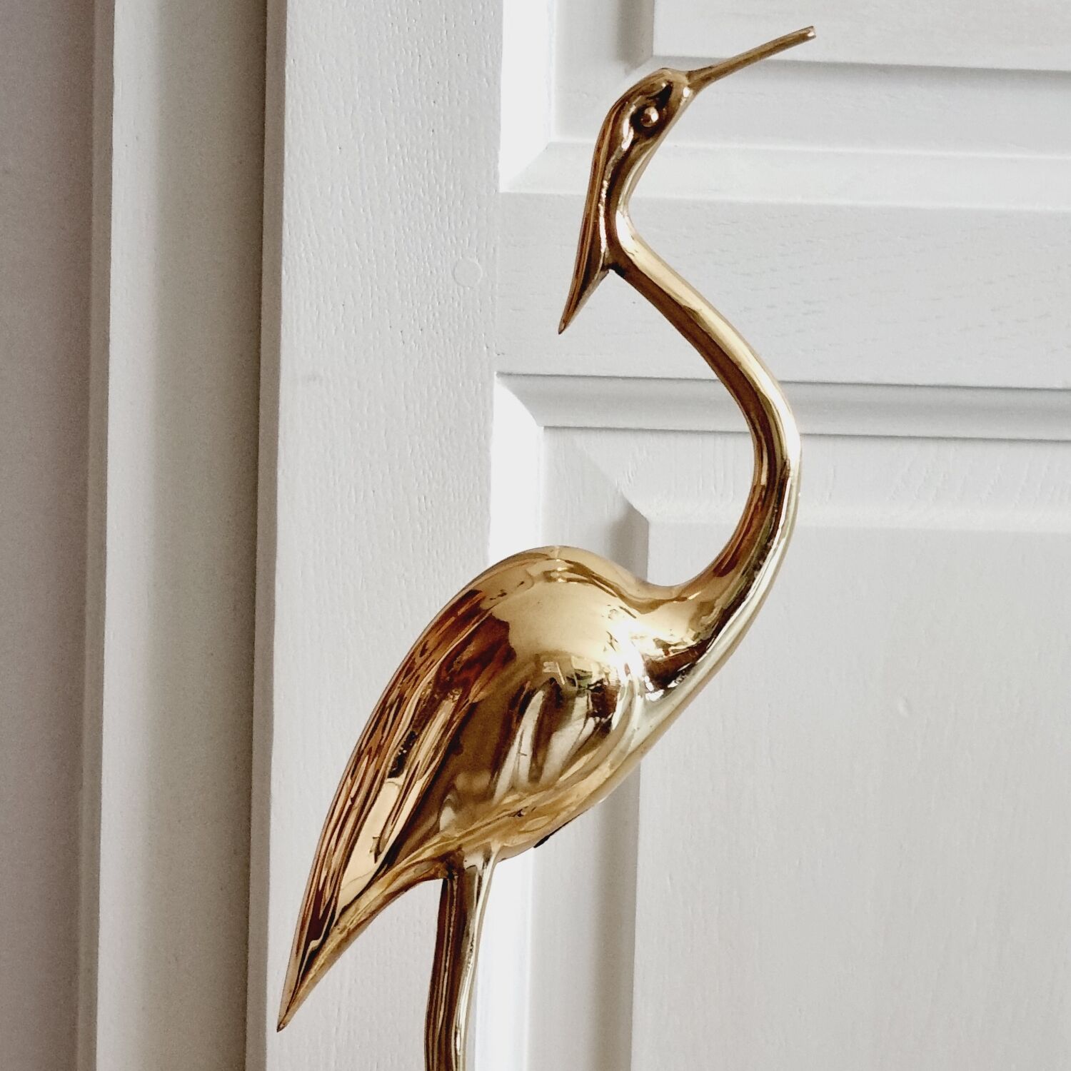 Ibis heron gilded brass