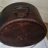 Studded old leather hat box