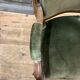 Fauteuil Voltaire Louis Philippe en velours vert bois XIX