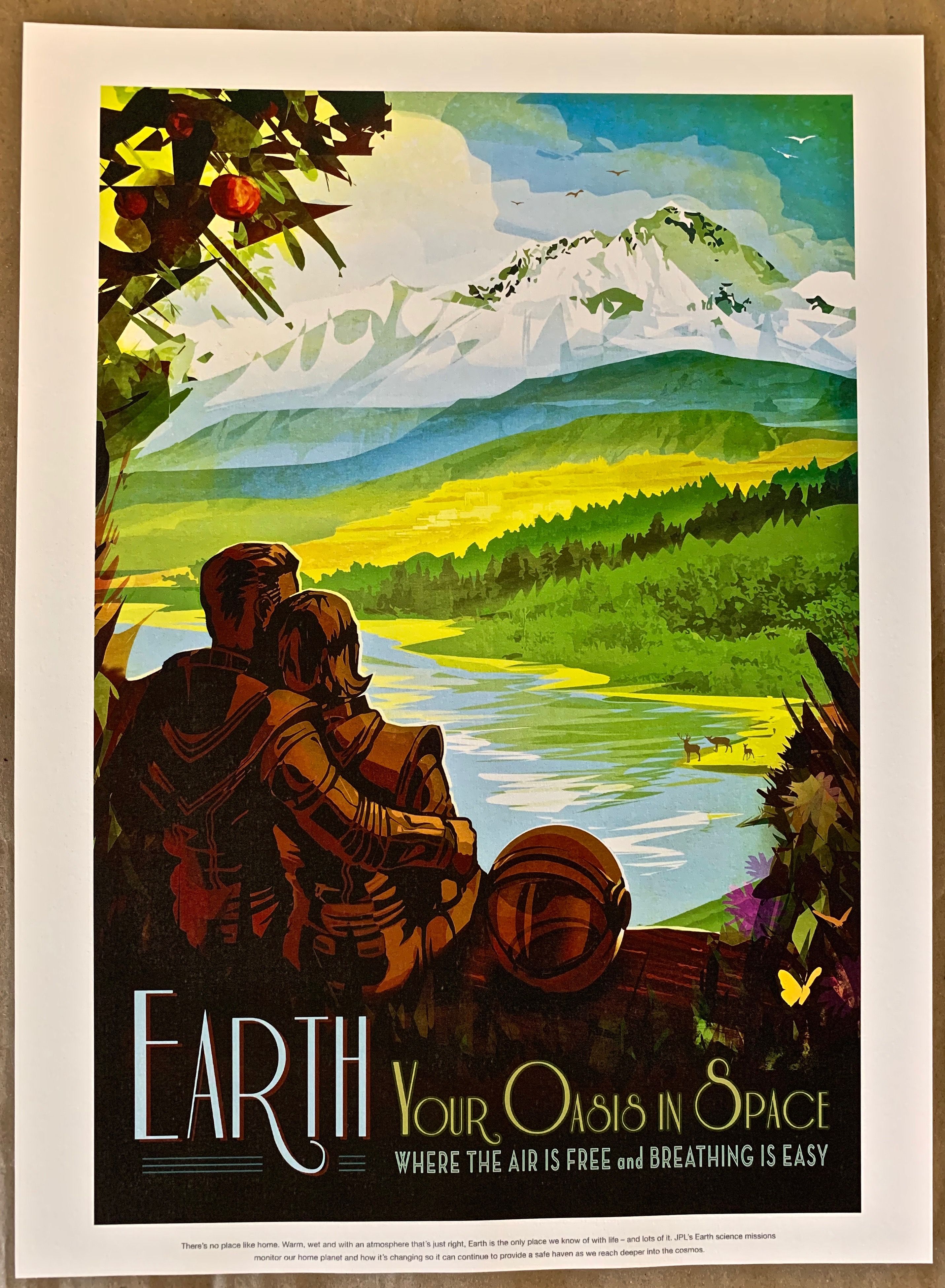 Impression lithographique de la planète terre « the earth » issue de la ...