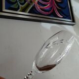 8 crystal champagne flutes from Arques Fleury epi twisted feet