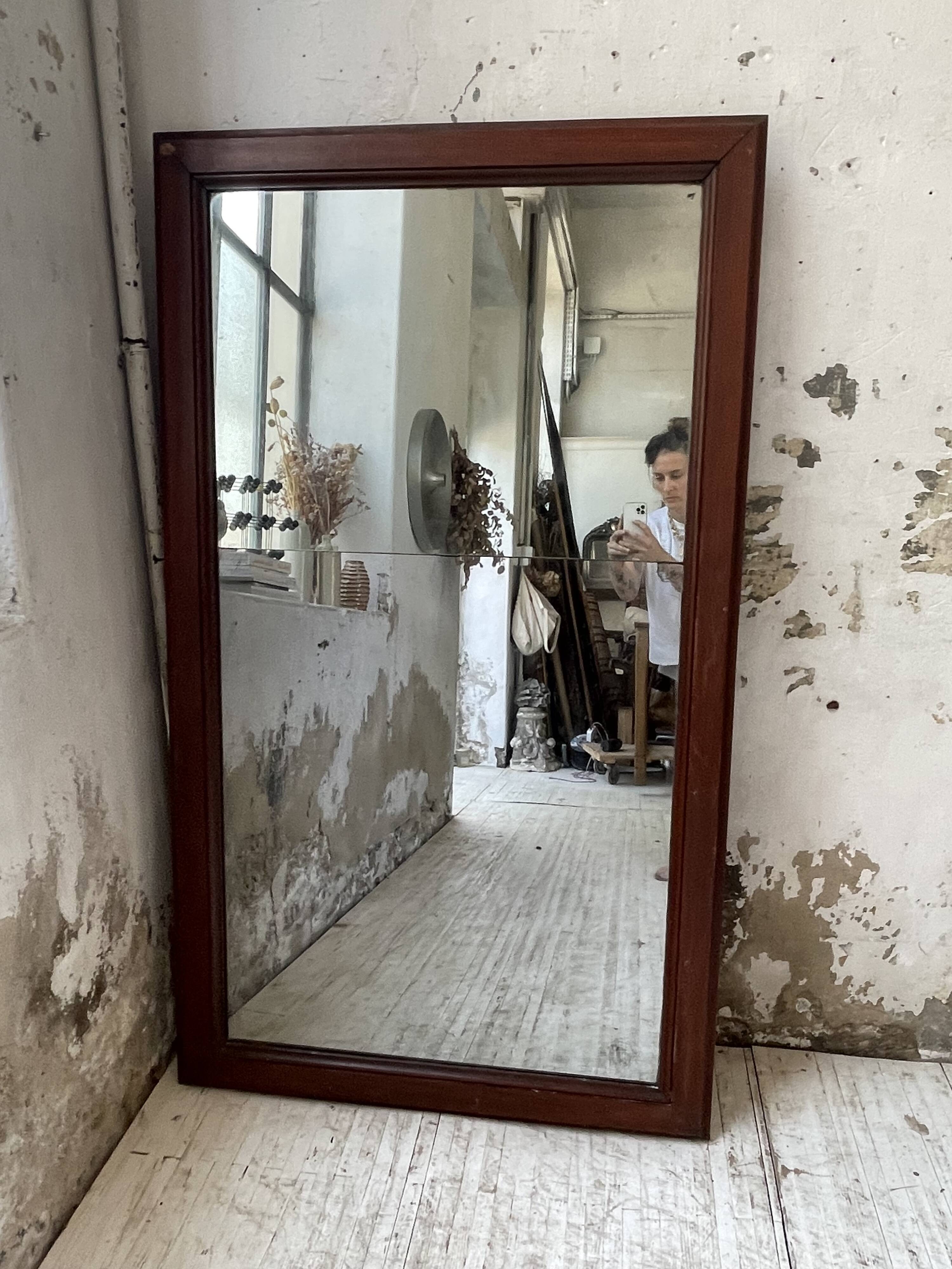 Late 19th century XL wooden mirror