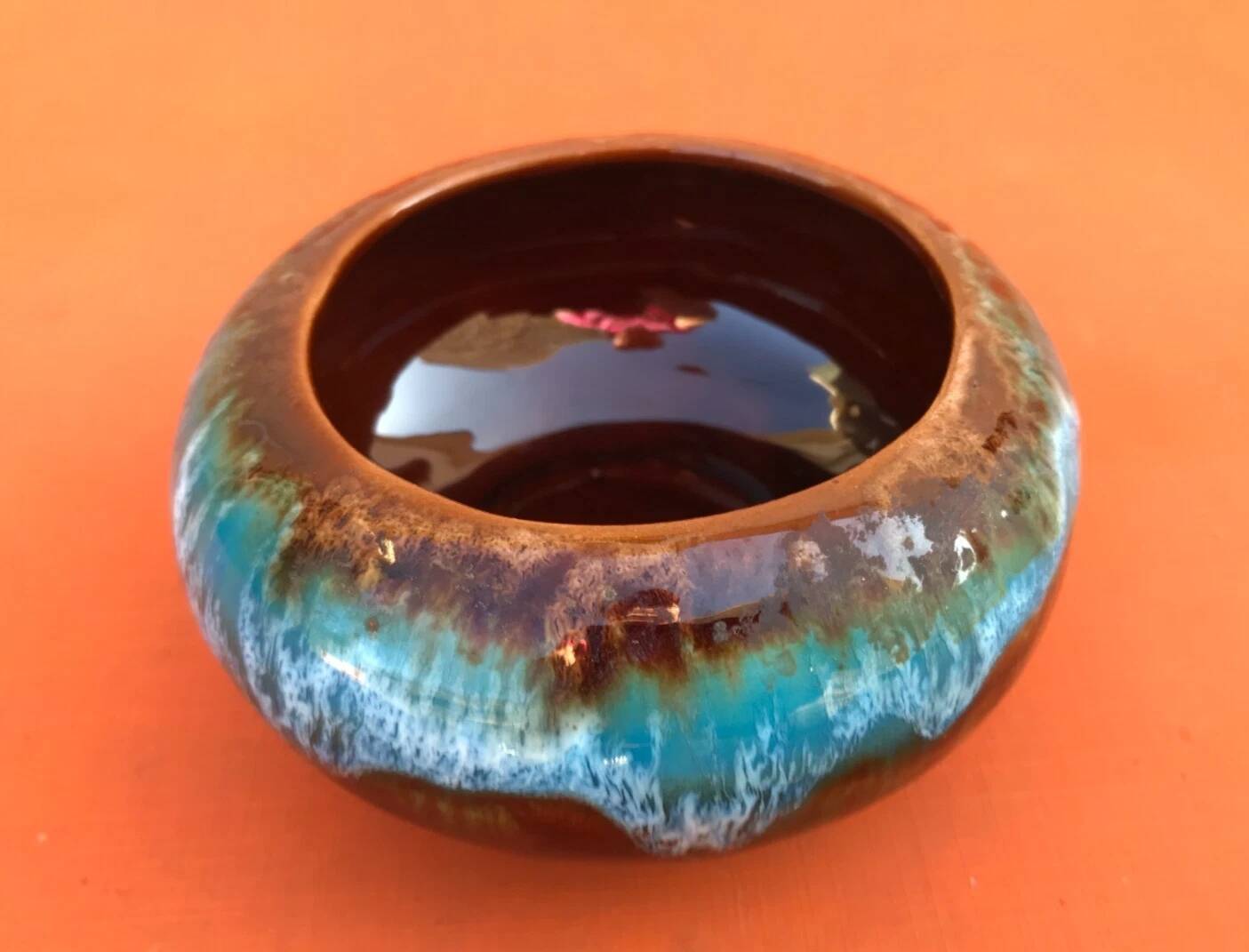 1960s Candy dish / Jewelry box Glazed ceramic