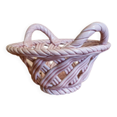 Vintage woven ceramic pocket basket
