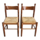 Paire de chaises vintage bois et paille