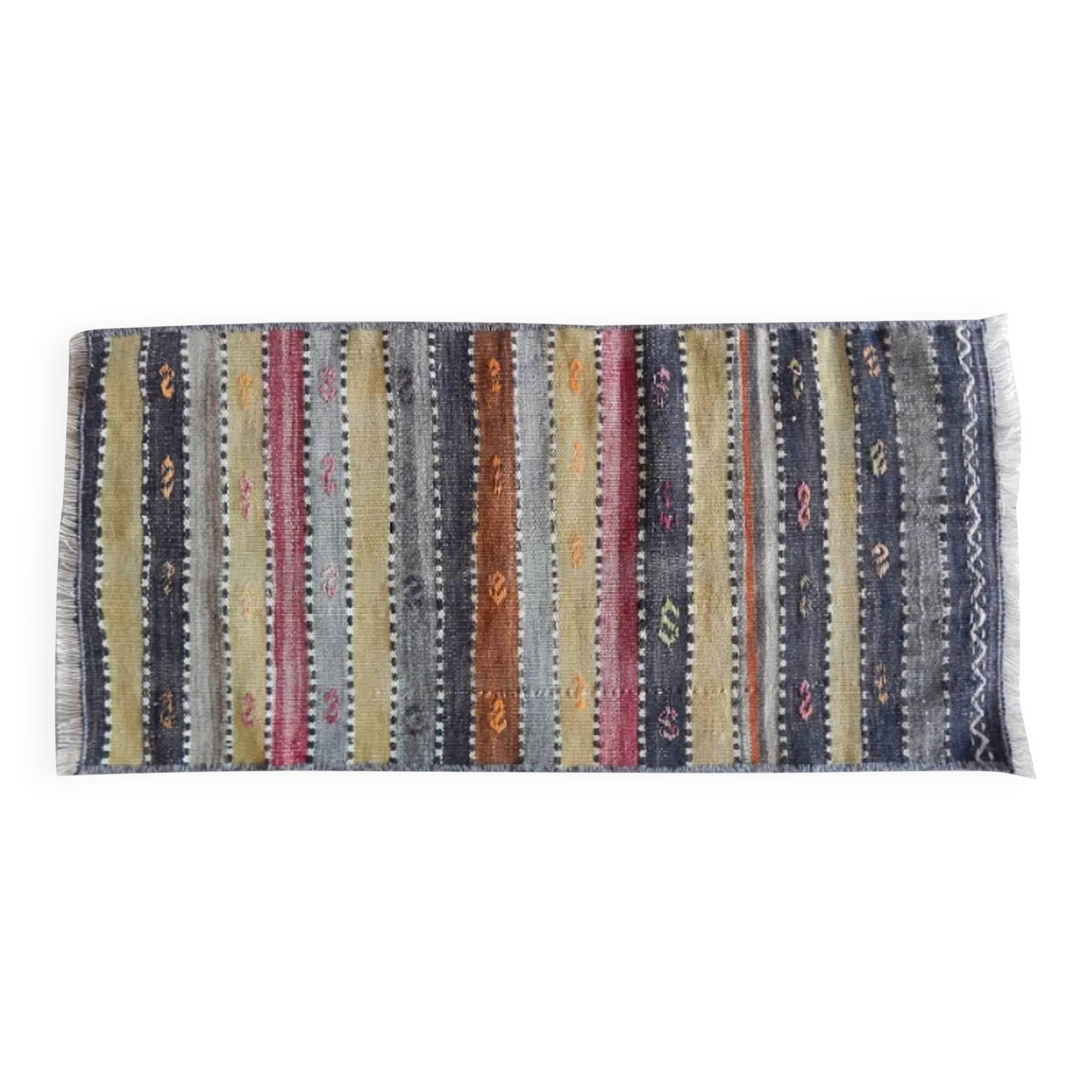 Vintage Turkish hallway rug 41x85 cm