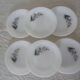 6 plates daisies flowers dessert arcopal 15992