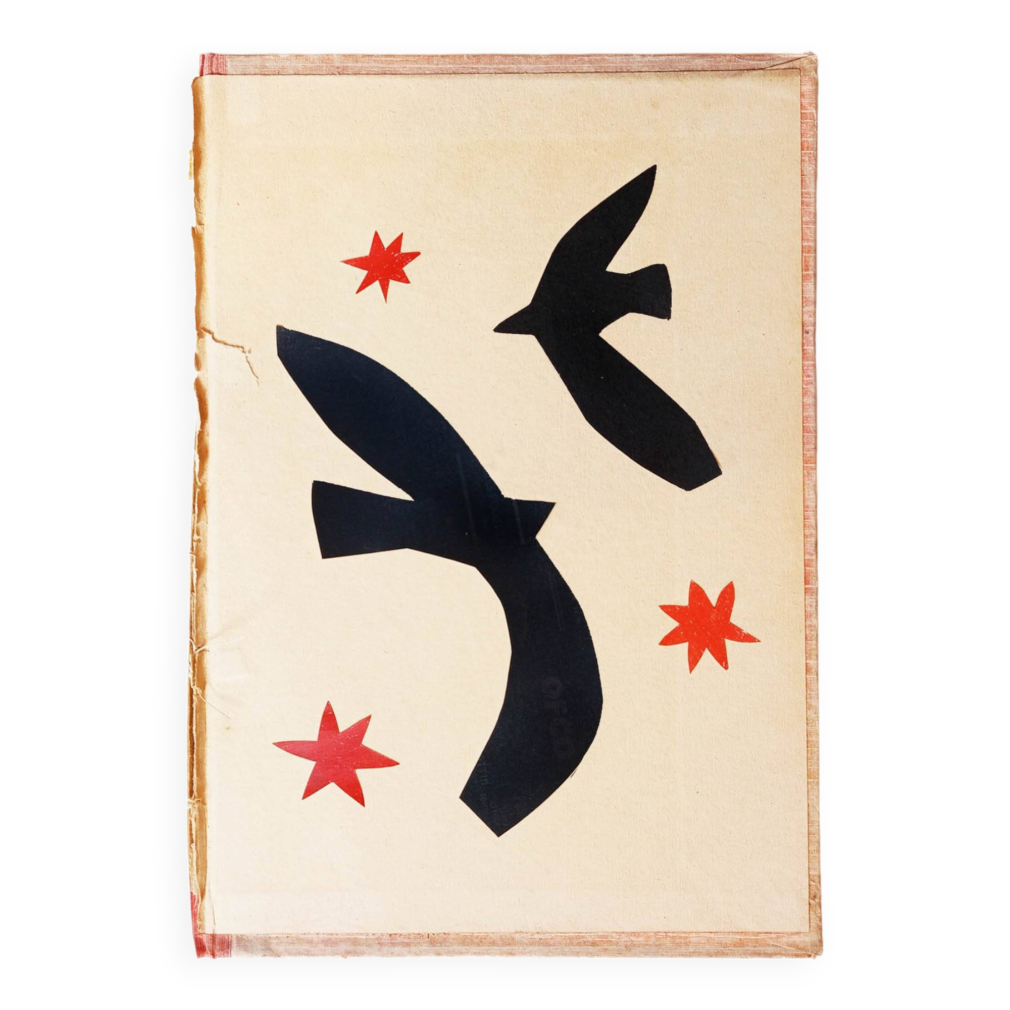 Collage sur couverture de livre ancien - tableau d'après H.Matisse