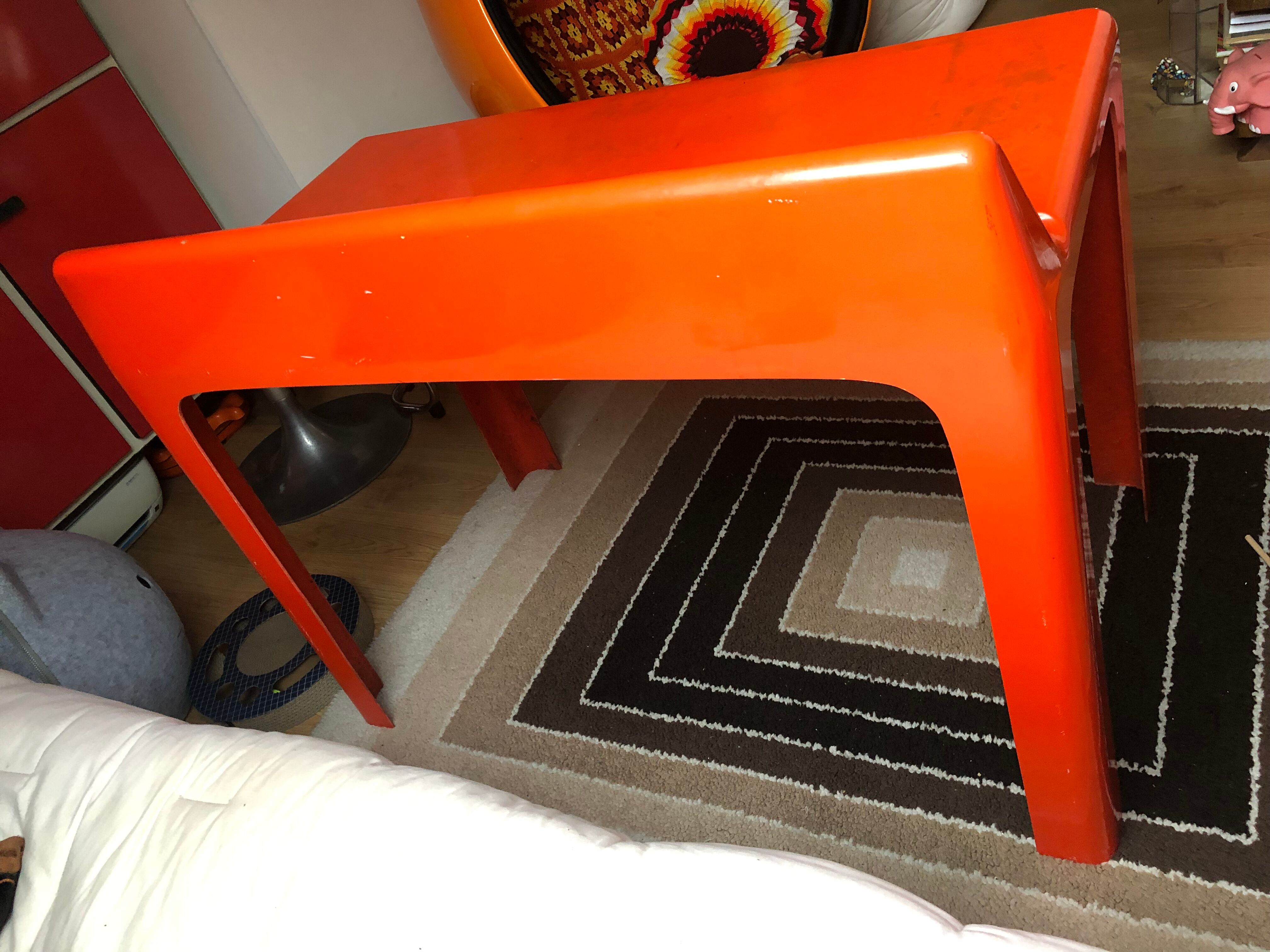 Office Patrick ginger paulus orange fiberglass 1970