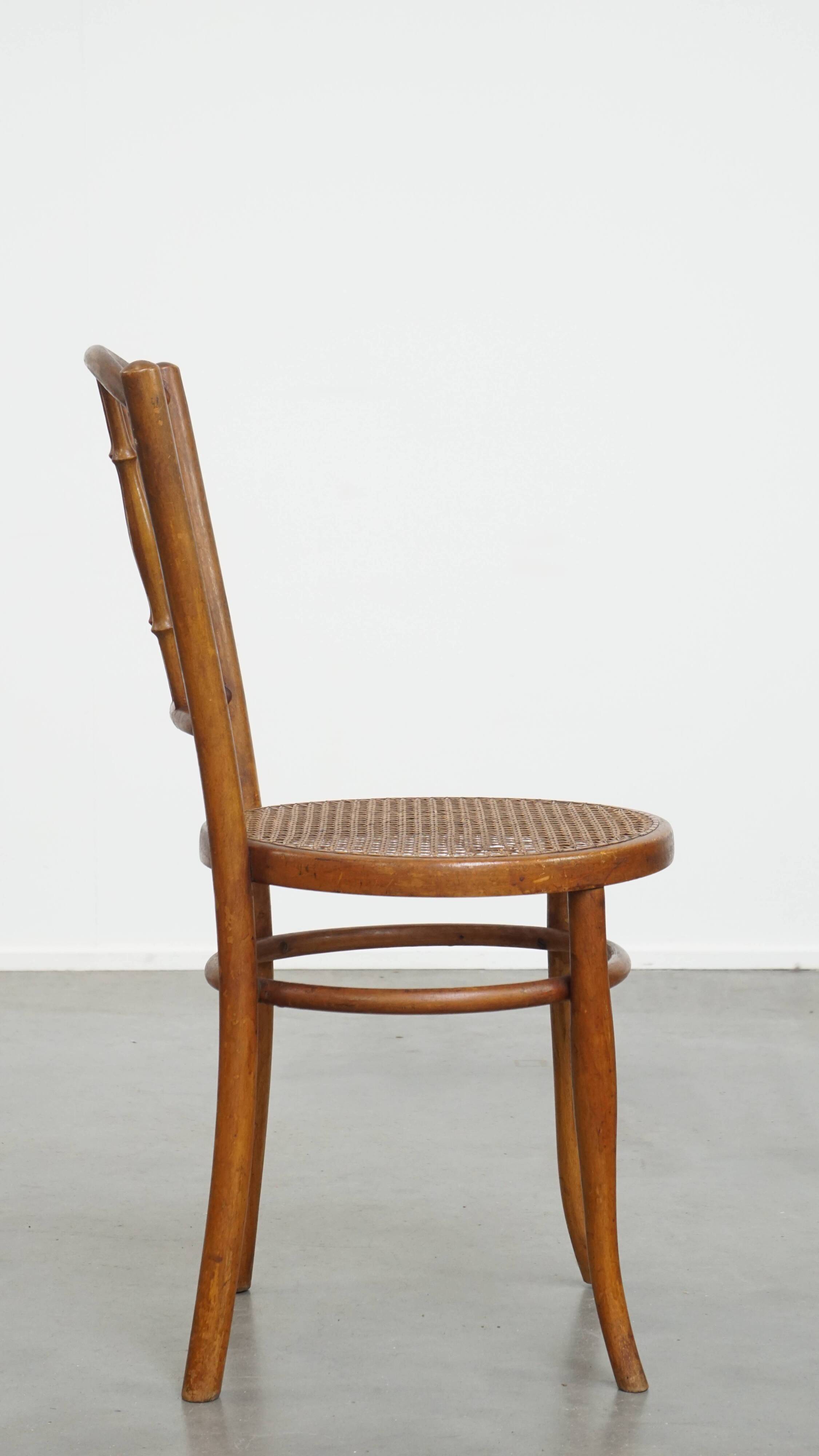 Vintage Bistro Chair with Woven Seat
