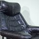 Fauteuil pivotant/inclinable norvégien Skoghaug en cuir noir du milieu du s