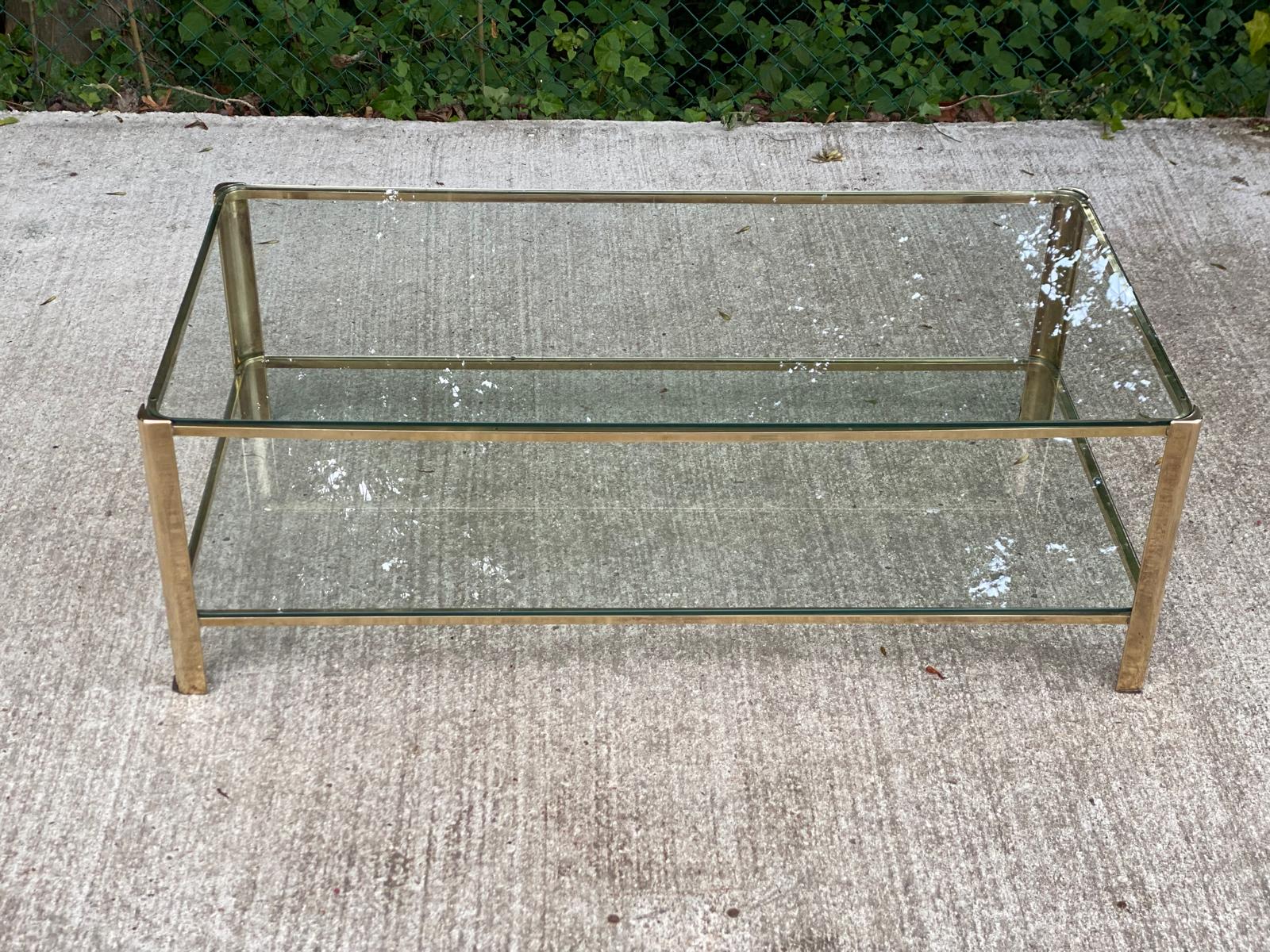 Bronze coffee table signed J.T. Lepelletier for Broncz 1960 111cm