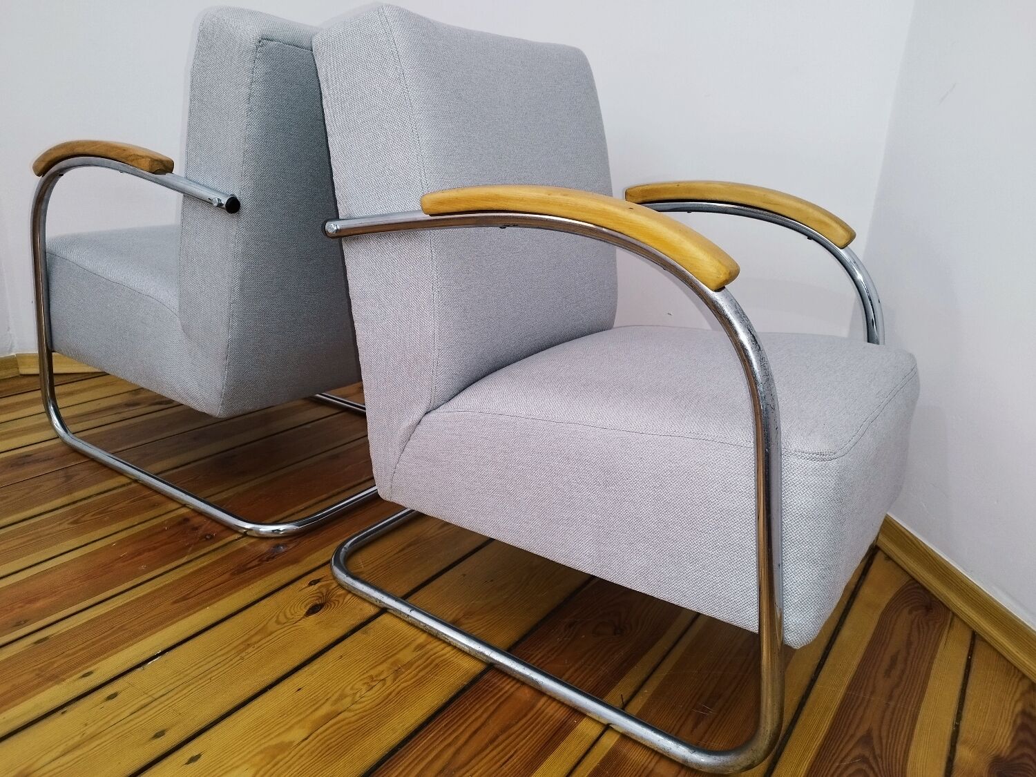 Pair of mücke melder fn 21 armchairs, vintage, 1930
