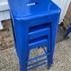 Genuine tolix h75 industrial metal bar stool, stackable, blue.