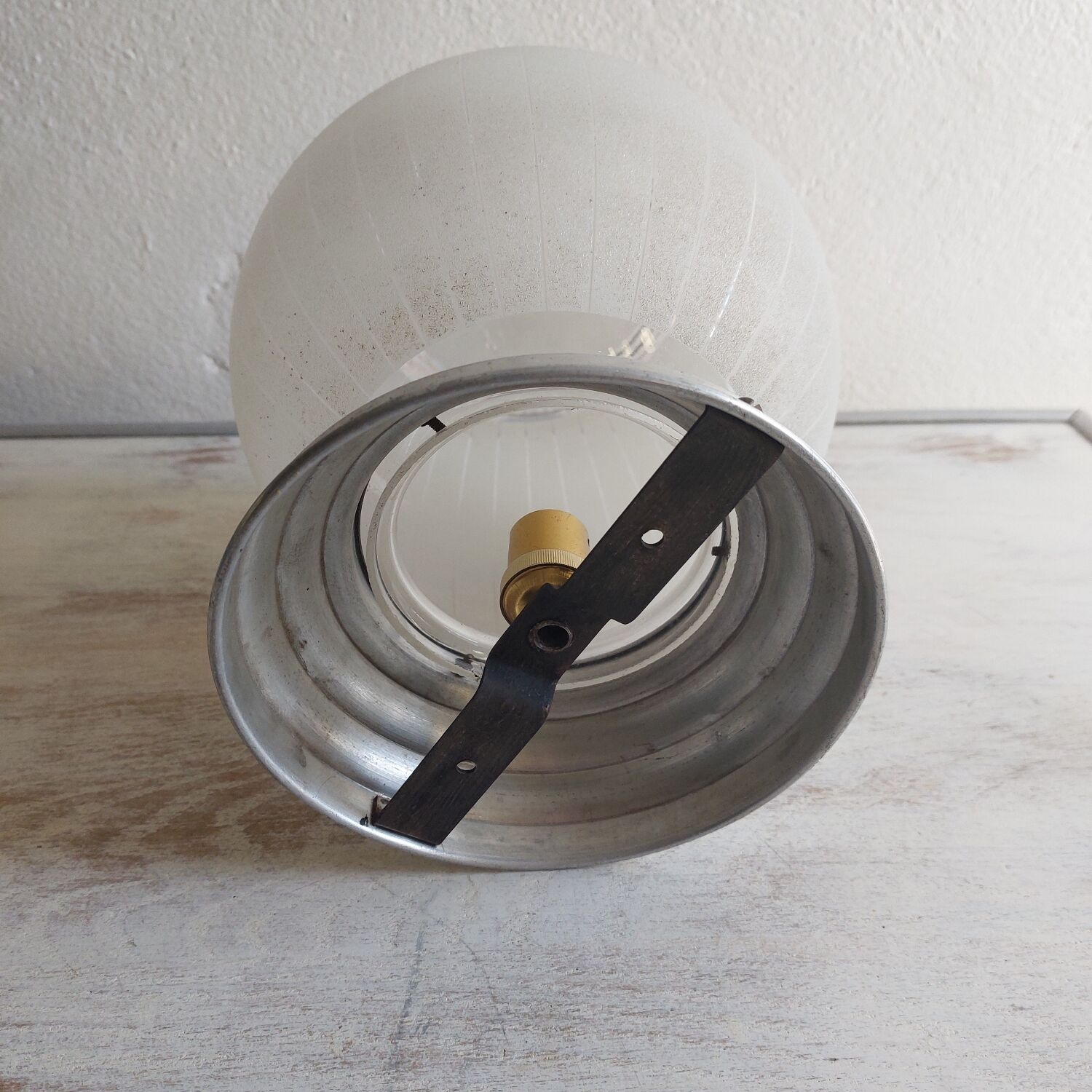 Globe frosted glass and aluminum