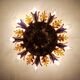 Floral ceiling light in gilded metal, Banci Firenze, Italy, 1970.