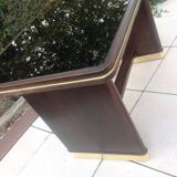Coffee table with black glass top / 40s-50s