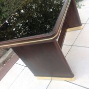 Coffee table with black glass top / 40s-50s