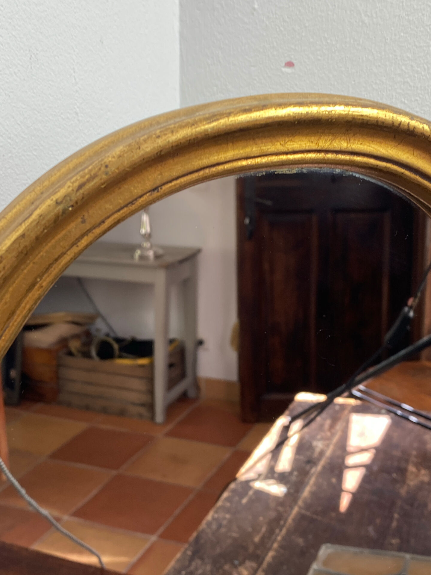 Large baroque mirror in gilded wood
