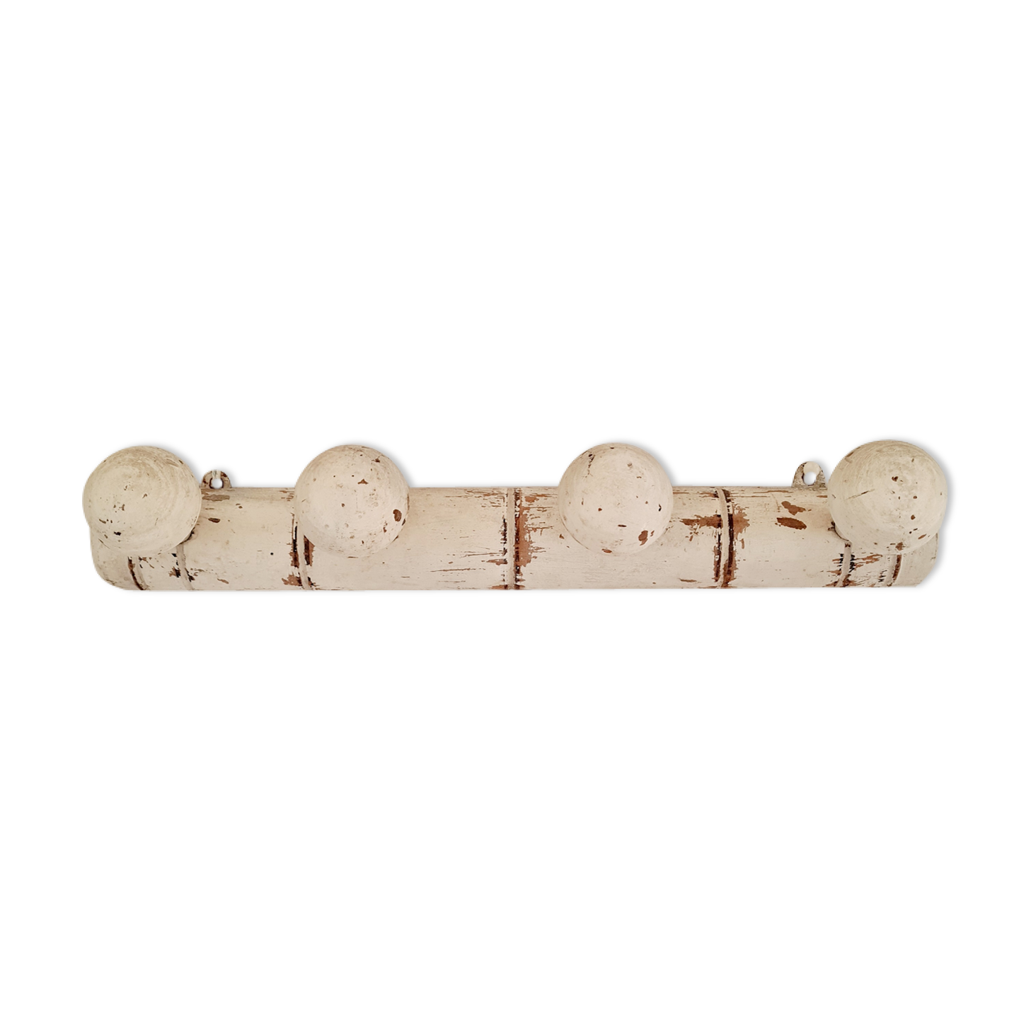 White patina wooden coat rack