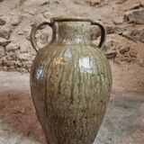 Pot à huile ancien en terre cuite – XIXe siècle – Émaillé vert
