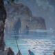 Painting marine fishermen in the moonlight signed + frame