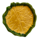 Leaf tray in yellow and green slip 60s-70s