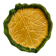 Leaf tray in yellow and green slip 60s-70s