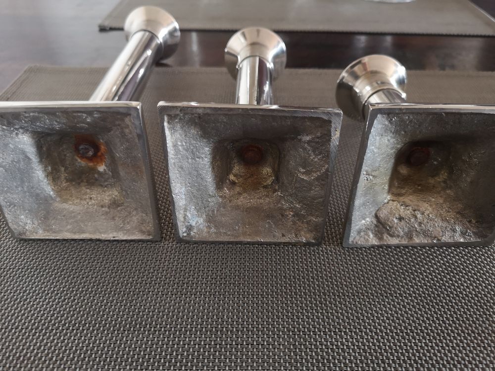 Suite of three neoclassical candle holders in silver bronze - Art Deco - 1920s/1930s