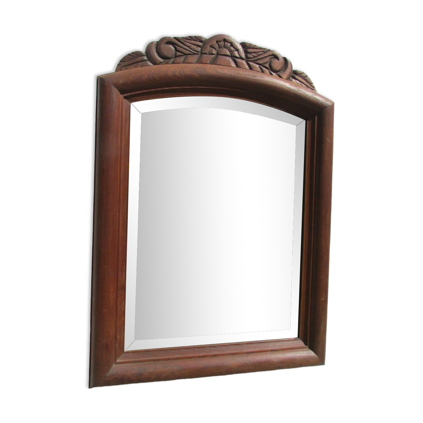 Small mirror 1900s, sober in walnut