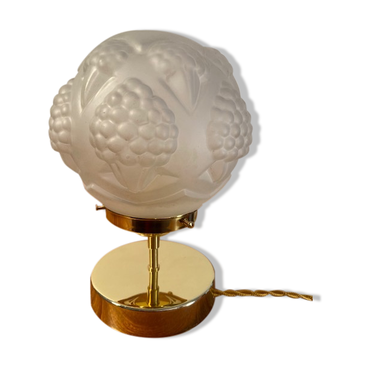 Vintage art deco glass globe table lamp