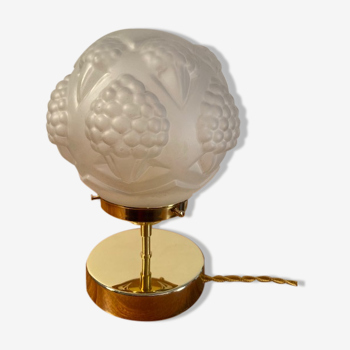 Lampe à poser globe vintage en verre art déco