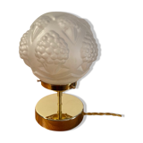 Vintage art deco glass globe table lamp