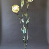 Floral floor lamp in brass and Capiz mother-of-pearl, 1970