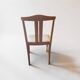 Vintage chair imitation white sheepskin suede 1960